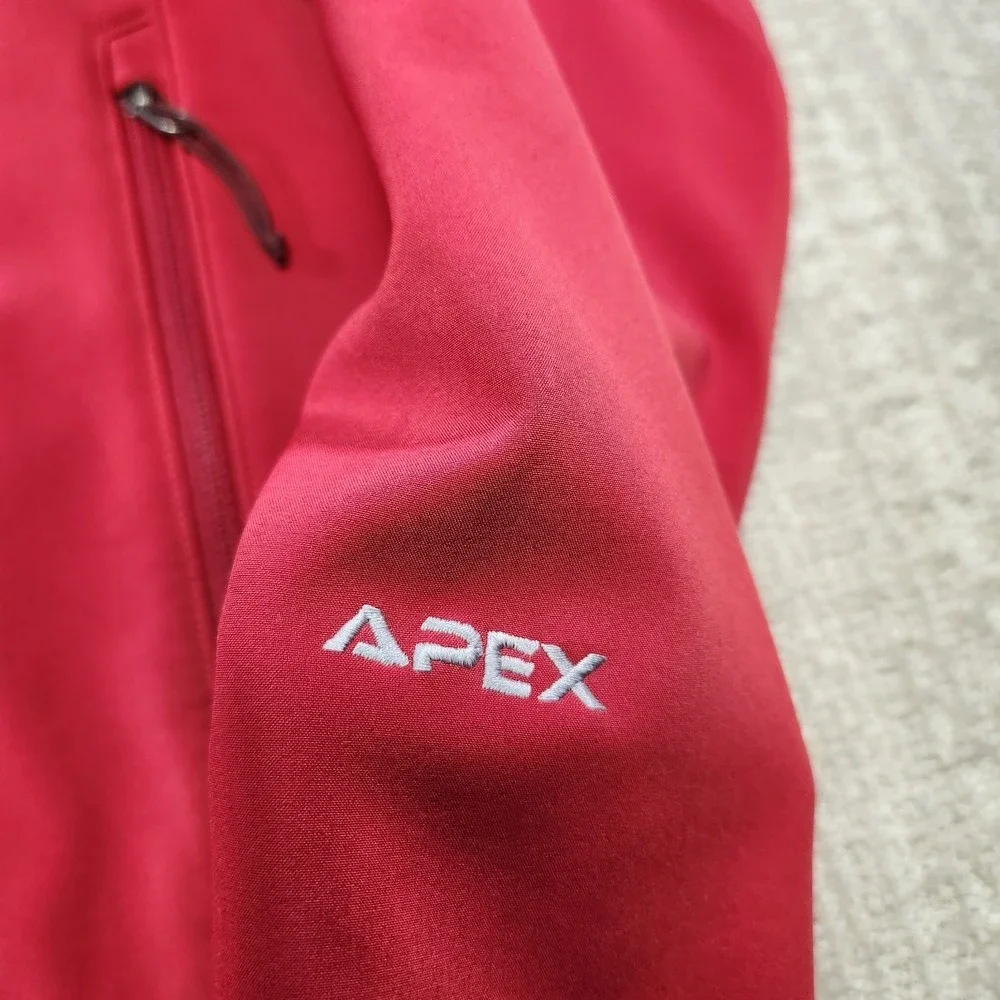 North Face Apex Bionic Jacket Men XL Softshell Fleece Lined Red Full Zip Outdoor